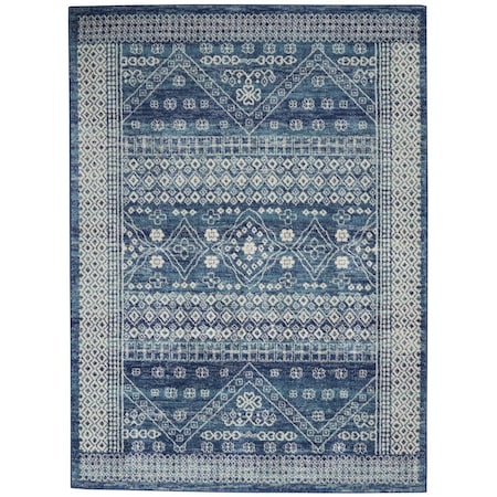 Homeroots 5 x 7 ft. Navy Blue & Ivory Persian Motifs Area Rug 385605